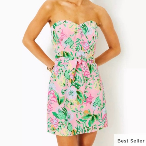 Lilly Pulitzer Dresses & Skirts - NWT KYLO Lilly Pulitzer Pink & Green Floral Romper. Giftable. NOTE/MISSING BELT
